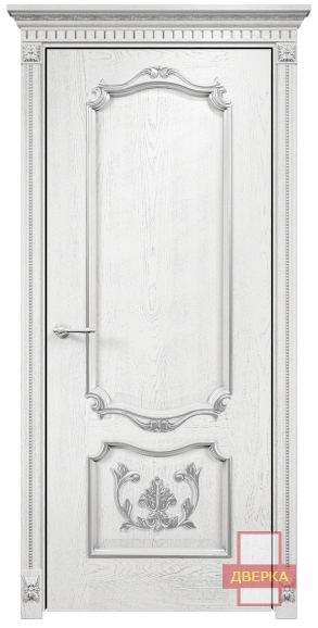 Венеция с декором глухое (Белая эмаль патина серебро,2000*800)